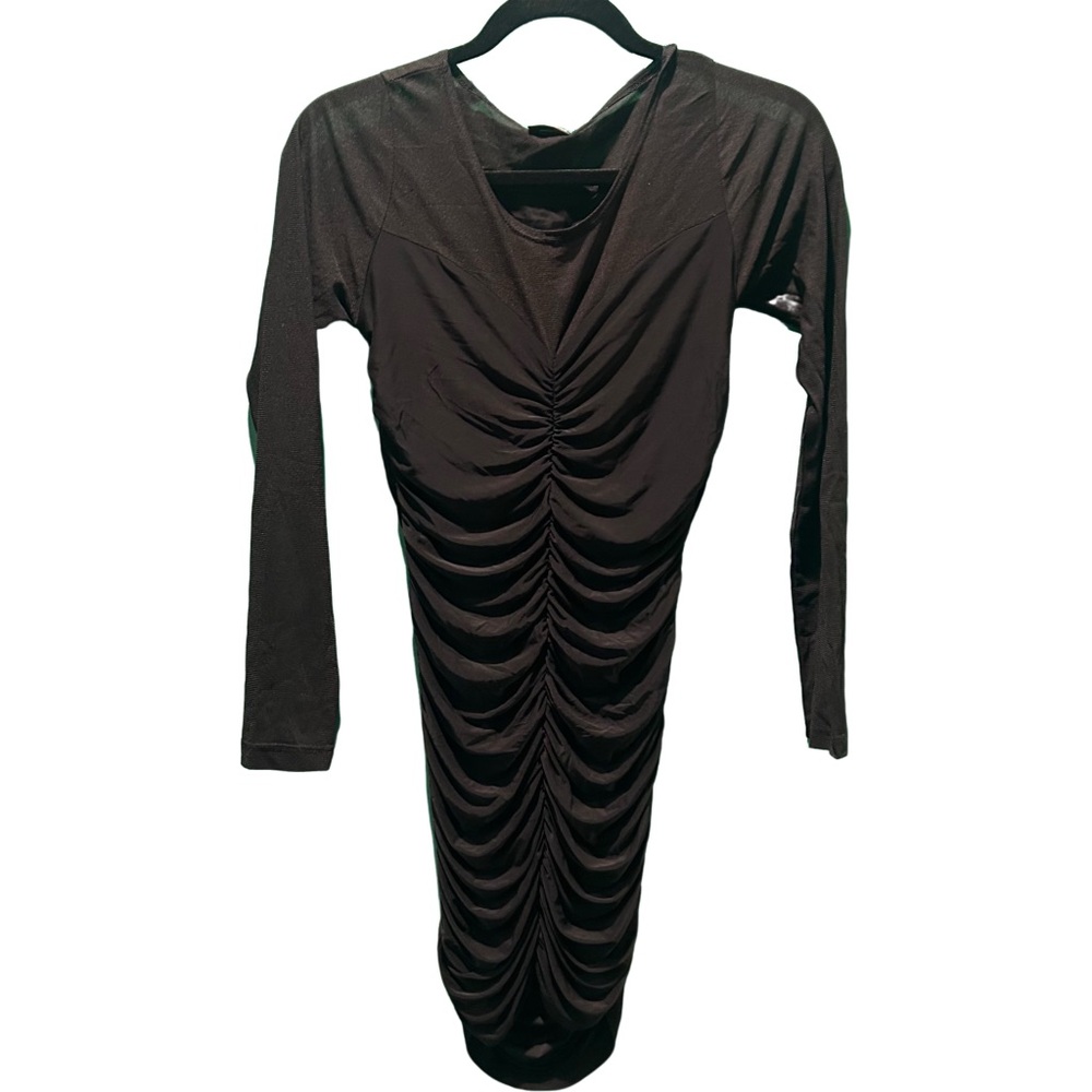 Elegant Black Ruched Dress
